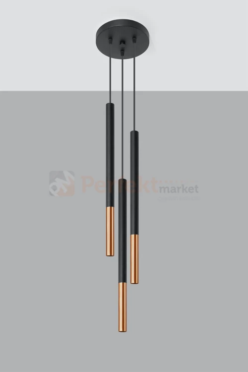 Lampa wisząca MOZAICA 3P czarny/miedź SL.0890 Sollux