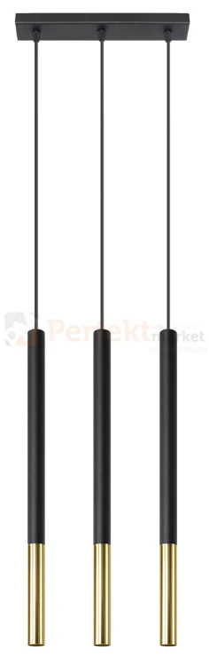 Lampa wisząca MOZAICA 3L czarny/złoto SL.0892 Sollux