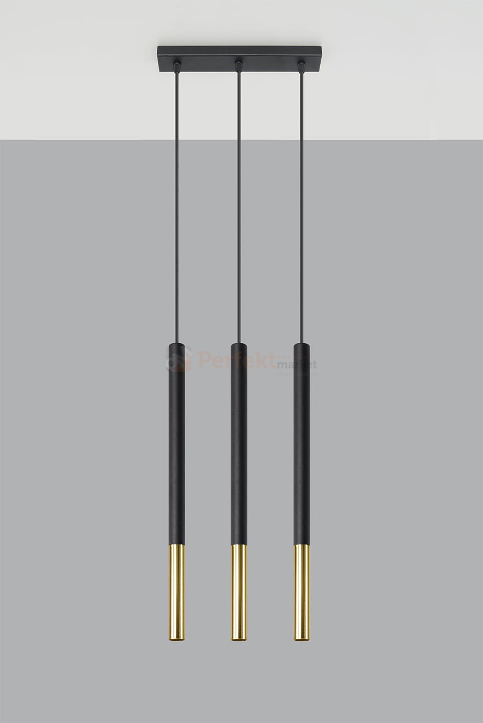 Lampa wisząca MOZAICA 3L czarny/złoto SL.0892 Sollux