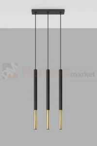  Lampa wisząca MOZAICA 3L czarno złota SL.0892 Sollux