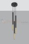 Lampa wisząca MOZAICA 3P czarny/złoto SL.0893 Sollux