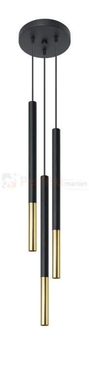 Lampa wisząca MOZAICA 3P czarny/złoto SL.0893 Sollux