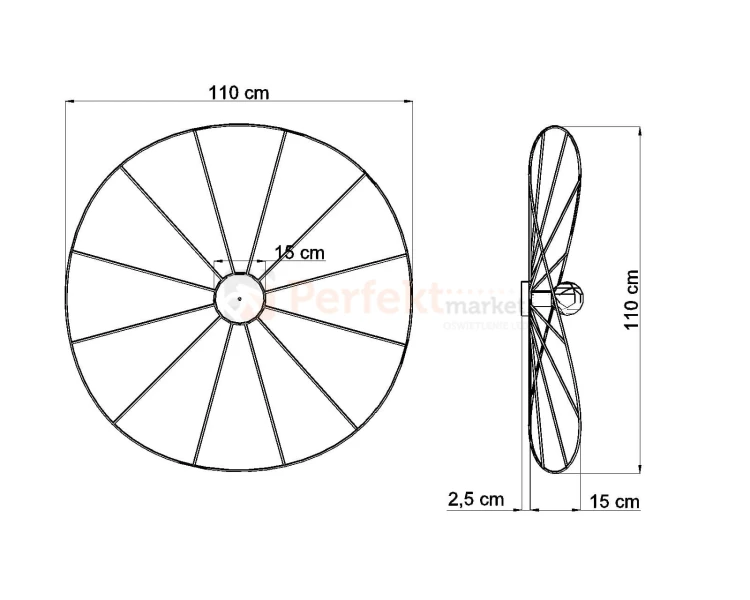 Kinkiet / Plafon ESKOLA 110 CZARNY TH.014CZ Sollux
