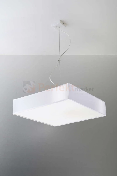 nowoczesna lampa minimal perfektmarket design wisząca sufitowa kwadratowa LED HORUS 45 biała room.jpg