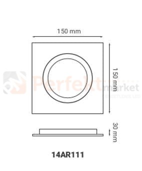 oprawa_halogenowa oprawa_ruchoma kwadratowa czarna wpuszczana oświetlenie_led oprawa_led oświetlenie żarówki_led lampy_sufitowe halogeny_led oprawy_do_łazienki lampa_led crosti gavi 14AR111 wymiary perfektmarket
