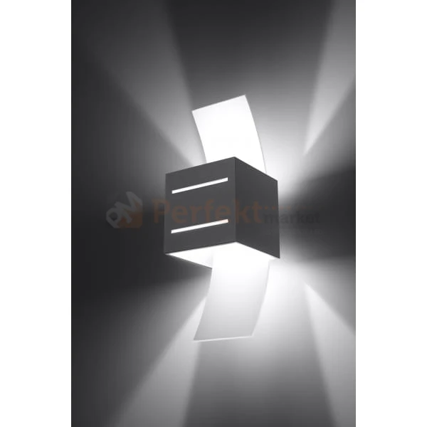 lampa_ścienna kinkiet szara g9 nowoczesna minimalizm design lampa kwadratowa plafon LED loreto szary perfektmarket SL.0202