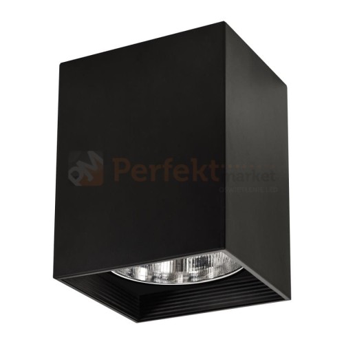 Oprawa natynkowa downlight Jupiter K14 E27 kwadratowa czarna - nowoczesna lampa