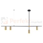 Italux Belmonte  PND-9152-4 lampa wisząca Czarny, mosiężny
