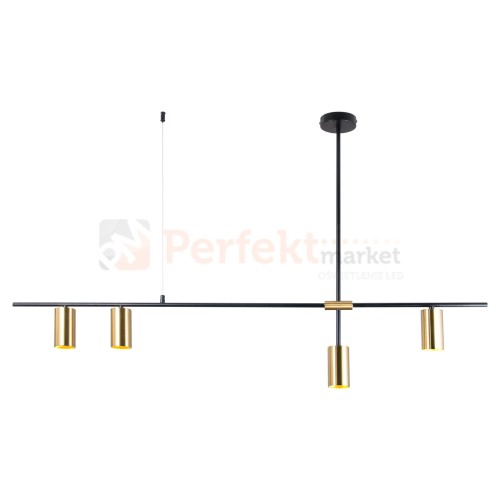 Italux Belmonte  PND-9152-4 lampa wisząca Czarny, mosiężny