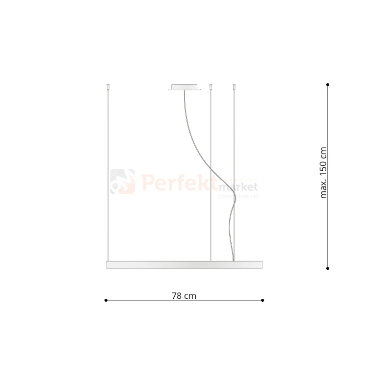 Żyrandol RIO 80 LED czarny TH.101 Sollux