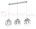 Lampa wisząca szklana Mila II 3P 3 kule chrom