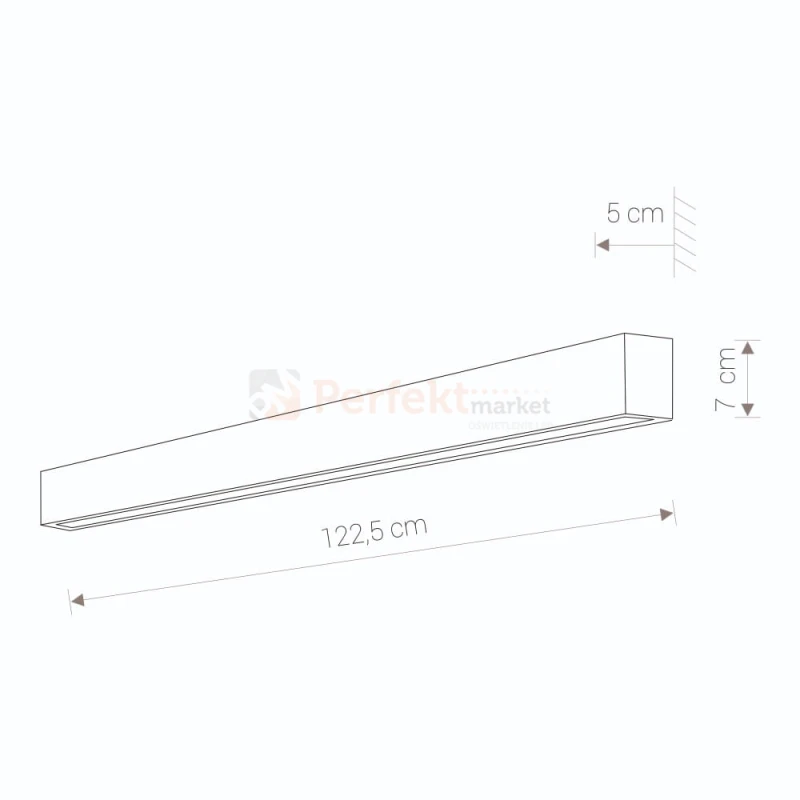 Kinkiet STRAIGHT WALL LED GRAPHITE L 9616 grafit 122,5cm Nowodvorski 