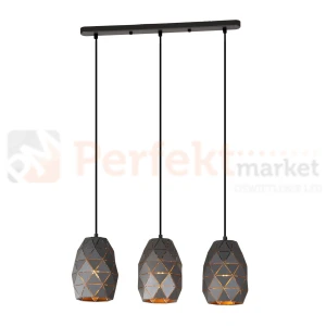 Italux Harley  MDM-3480/3 GR+GD lampa wisząca grafitowy, złoty szampański
