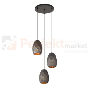 Italux Harley  MDM-3480/3A GR+GD lampa wisząca grafitowa, złoty szampański