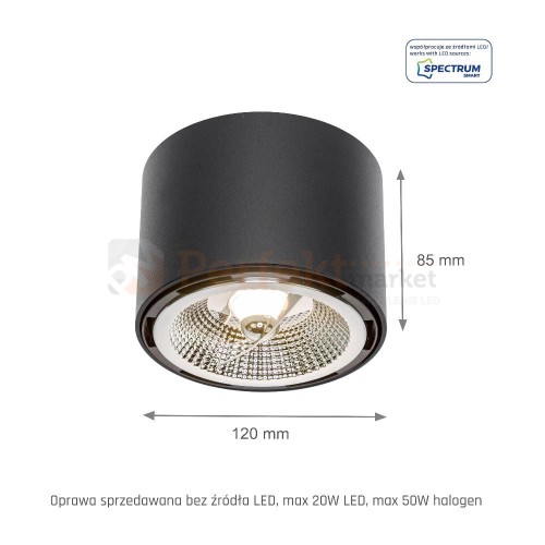 oprawa sufitowa tube es111 czarna wymiary spectrumLED slip005011.jpg