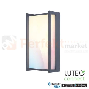 Lutec kinkiet lampa zewnętrzna QUBO 16W 1200lm RGB+CCT antracyt IP54 Lutec Connect 5193004118