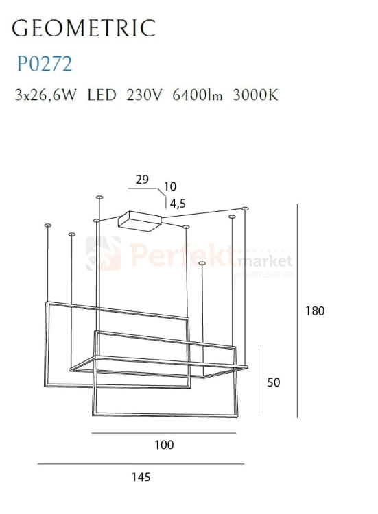 MAXLIGHT P0272 LAMPA WISZĄCA GEOMETRIC BIAŁA