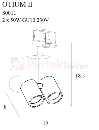 MAXLIGHT S0011 LAMPA SZYNOWA OTIUM II MAX GU10 CZARNA