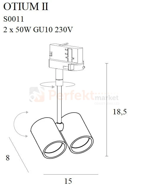 MAXLIGHT S0011 LAMPA SZYNOWA OTIUM II MAX GU10 CZARNA