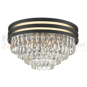 Lampa sufitowa plafon kryształowy czarny złoto glamour Naica C0525-05A-P7D7 Zuma Line