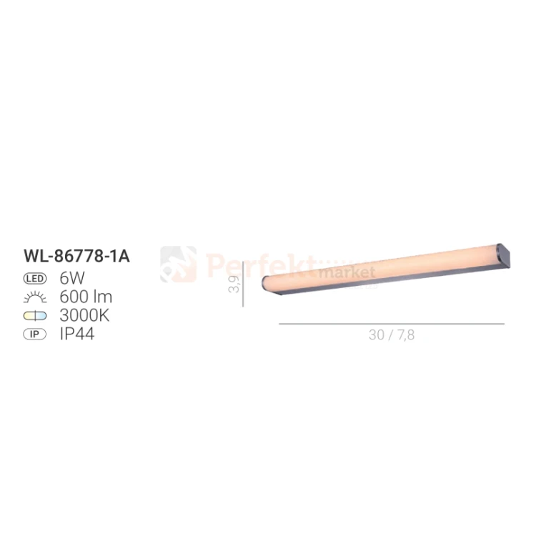 Kinkiet nad lustro łazienkowy 30 cm Italux Sanosti WL-86778-1A chrom IP44.png