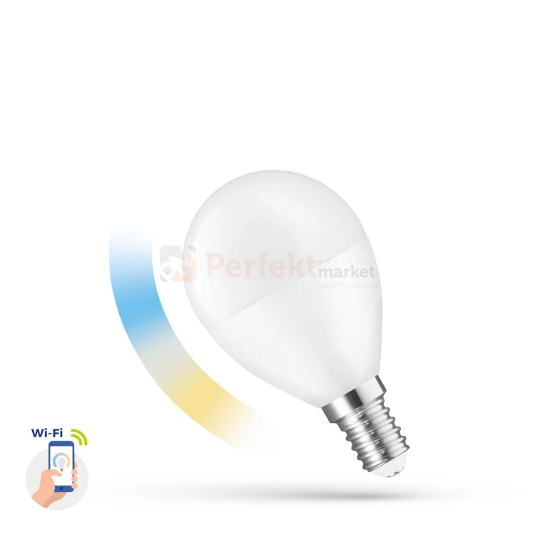 LED KULKA 5W E-14 230V CCT+DIMM Wi-Fi Spectrum SMART