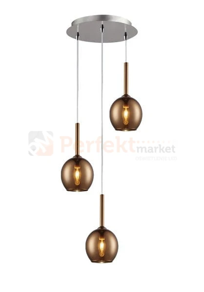 Lampa wisząca Monic Copper potrójna sufitowa kule kula oświetlenie_LED wymiary rozmiar led pendant miedziana miedź MD1629-3B  Zuma Line perfektmarket.jpg