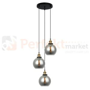 Italux Cardena MDM-4330/3 GD+SG lampa wisząca czarno złota 3xE27 szkło dymione