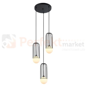 Italux Simon MDM-3938/3 BK lampa wisząca druciana czarna