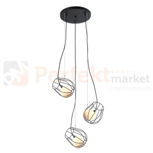Italux Melisa MDM-3942/3 BK lampa wisząca druciana czarna
