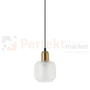 Lampa wisząca Lamezia szkło brąz antyczny czarny Italux PND-67594-1-BRO+CL