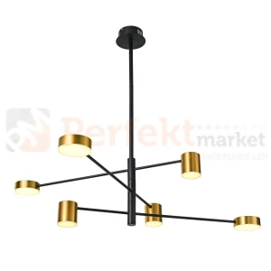 Italux Remdal PND-16374-6-BK-GD-3K lampa wisząca czarny złoty loft