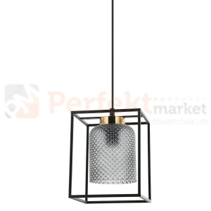 Lampa wisząca Sinella czarna dymiopna Italux PND-23231-1-BK+SG
