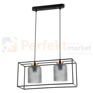 Lampa wisząca Sinella czarna dymiona Italux PND-23231-2-BK+SG