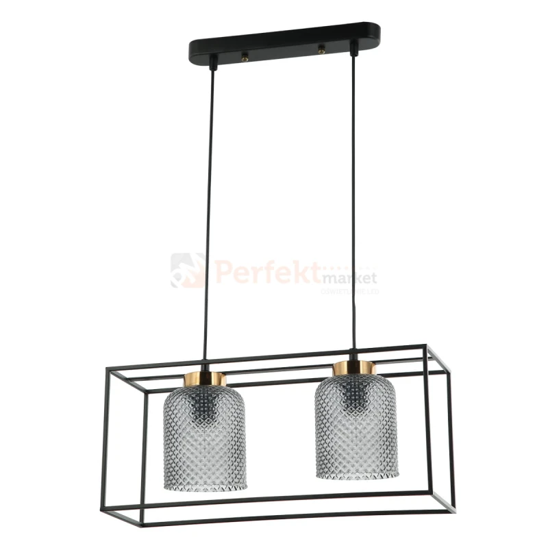 Lampa wisząca Sinella czarna dymiona Italux PND-23231-2-BK+SG.jpg