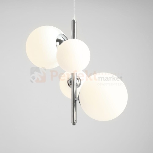 lampa wisząca na ramieniu chrom szklane białe kule ALdex BLOOM 4 CHROME 1091L4 perfektmarket.jpg