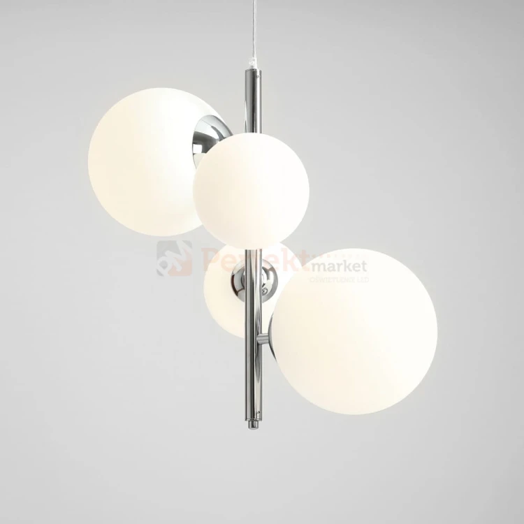 lampa wisząca na ramieniu chrom szklane białe kule ALdex BLOOM 4 CHROME 1091L4 perfektmarket.jpg
