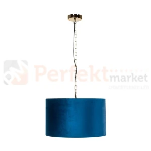 Lampa wisząca INGA P06-GD-BL niebieski klosz złota klasyczna Zuma Line
