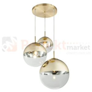 Lampa wisząca złote kule szklane 3 x E27 15855-3 Globo Varus