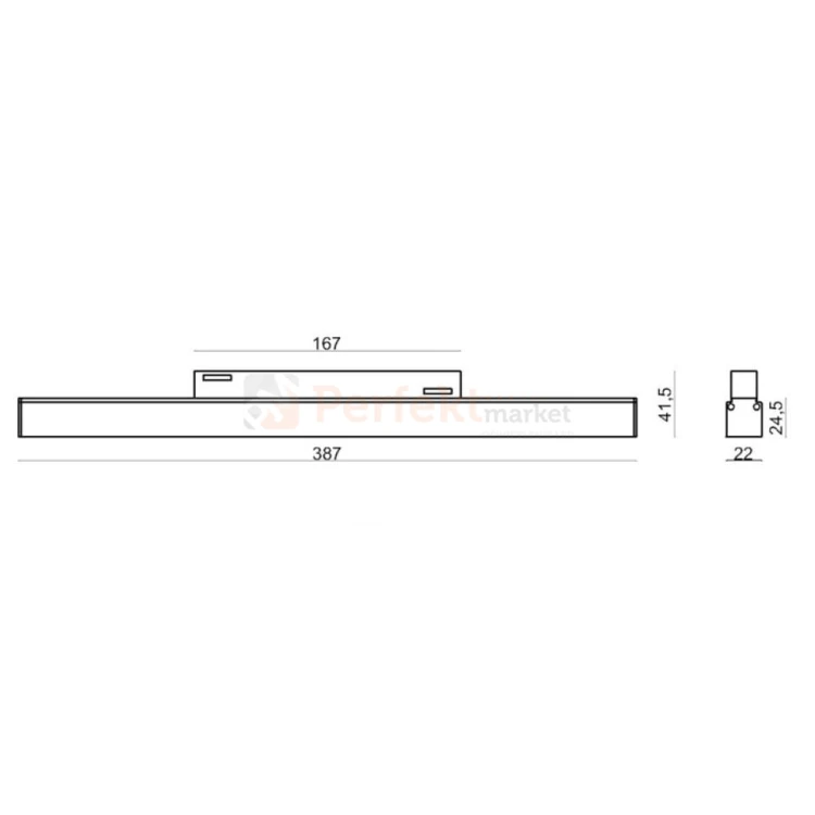 oprawa na szynę magnetyczną 48V 24W DOTS listwa led linia z diodami wymiary oxyled perfektmarket.jpg
