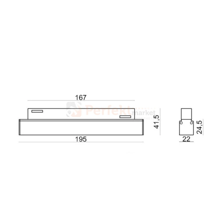 oprawa na szynę magnetyczną 48V 12W DOTS listwa led linia z diodami wymiary oxyled perfektmarket.jpg