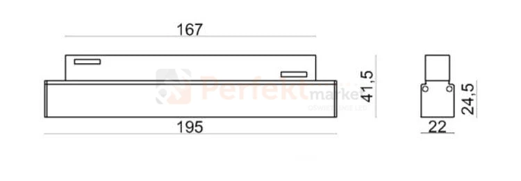 oprawa na szynę magnetyczną 48V 12W DOTS listwa led linia z diodami wymiary www oxyled perfektmarket.jpg