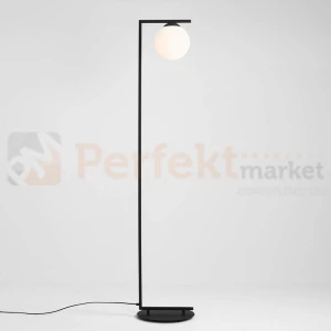 Lampa podłogowa ZAC FLOOR 1 czarny mat szklana kula 1038A1_1 Aldex
