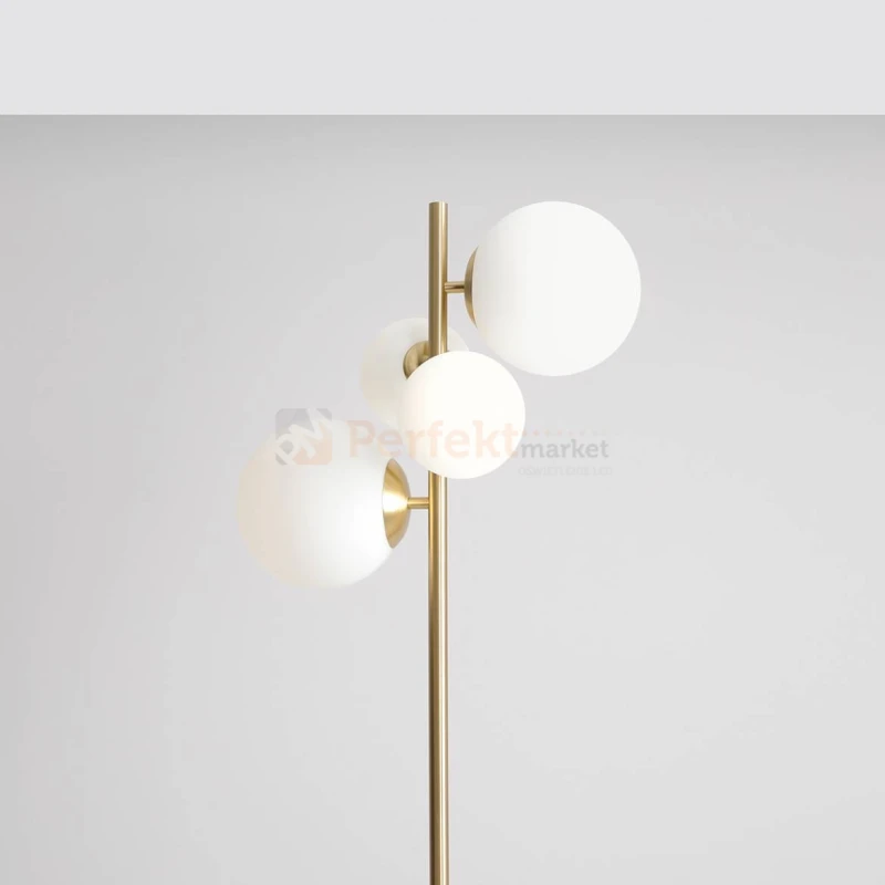 Mosiężna lampa podłogowa BLOOM 4 FLOOR BRASS mosiądz białe kule perfektmarket.jpeg