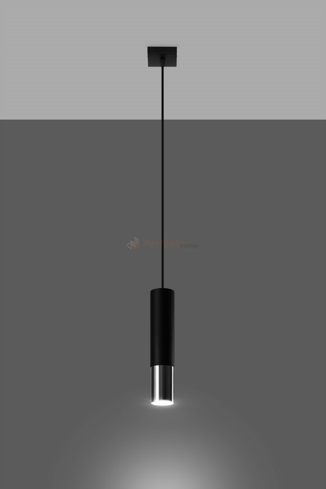 Lampa wisząca LOOPEZ 1 czarny/chrom SL.0940 Sollux
