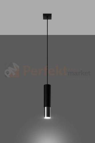 Lampa wisząca LOOPEZ 1 czarny/chrom SL.0940 Sollux