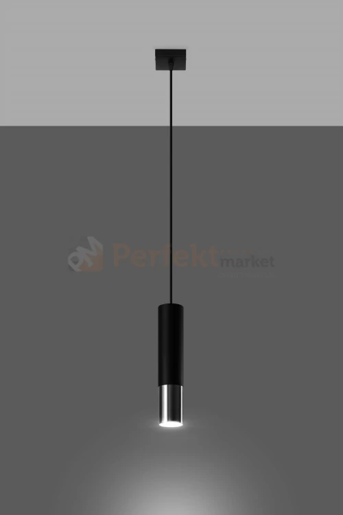 Lampa wisząca LOOPEZ 1 czarny/chrom SL.0940 Sollux