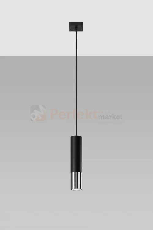 Lampa wisząca LOOPEZ 1 czarny/chrom SL.0940 Sollux