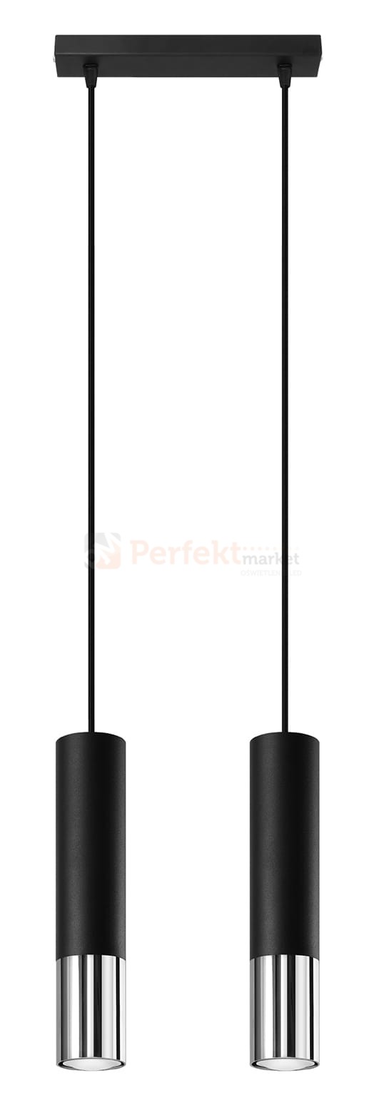 Lampa wisząca LOOPEZ 2 czarny/chrom SL.0941 Sollux