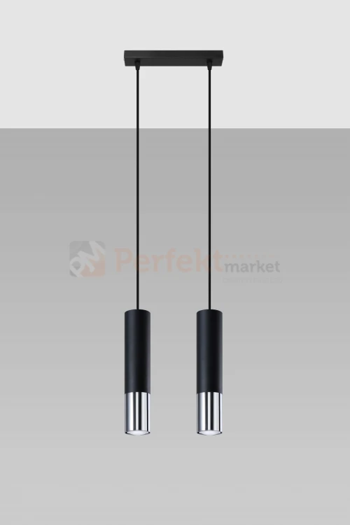 Lampa wisząca LOOPEZ 2 czarny/chrom SL.0941 Sollux